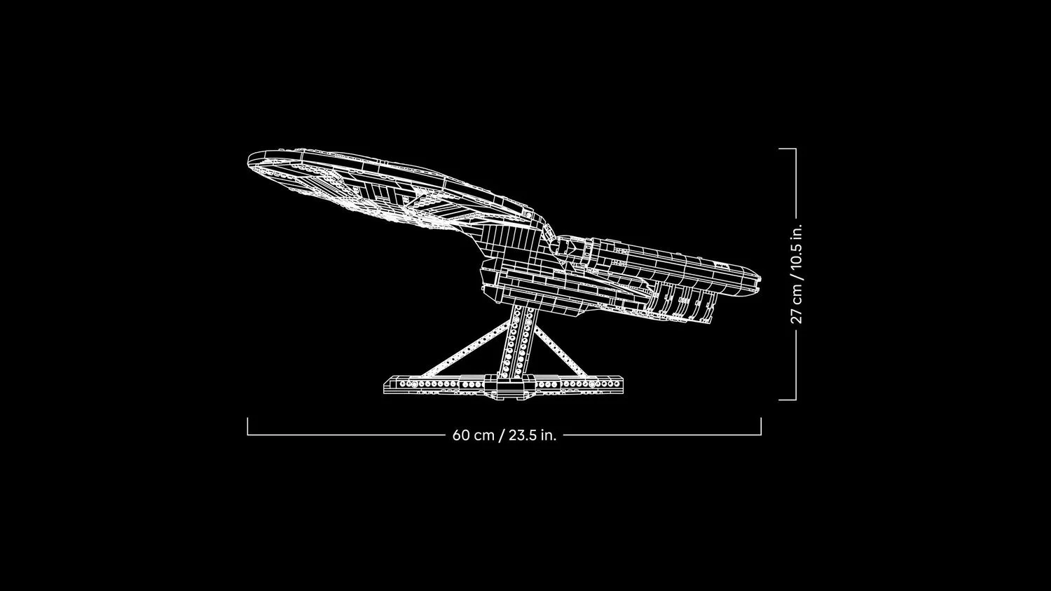 Схема размеров LEGO Star Trek Enterprise 10356