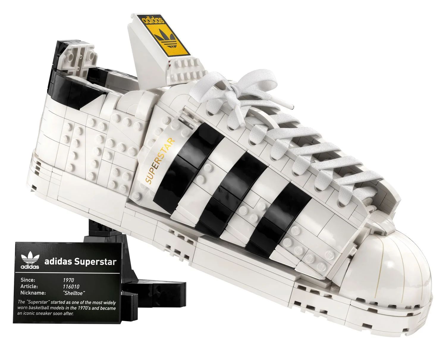 Носок-ракушка и шнурки модели LEGO adidas Originals Superstar 10282