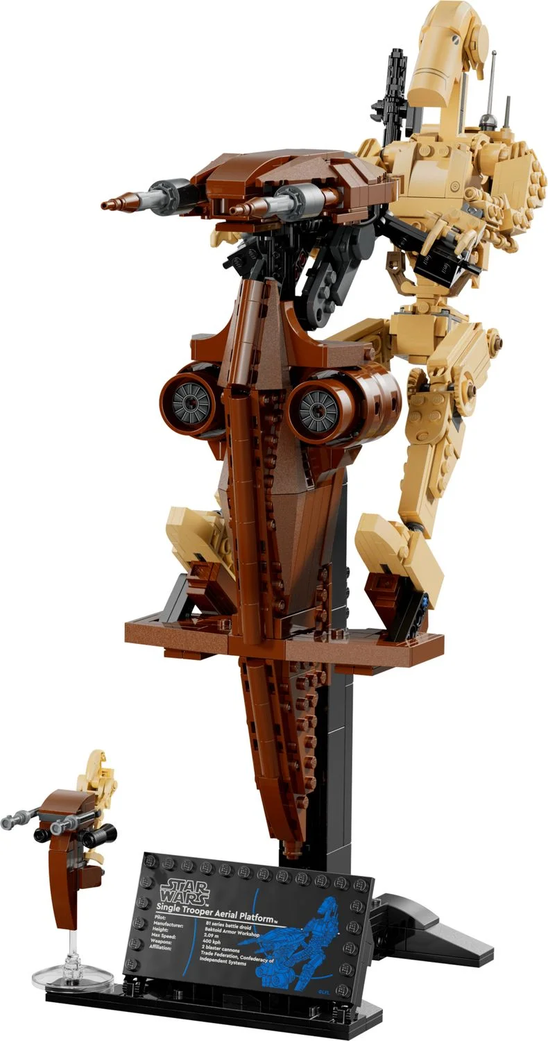 LEGO Battle Droid with STAP 75428 модель боевого дроида на дисплее
