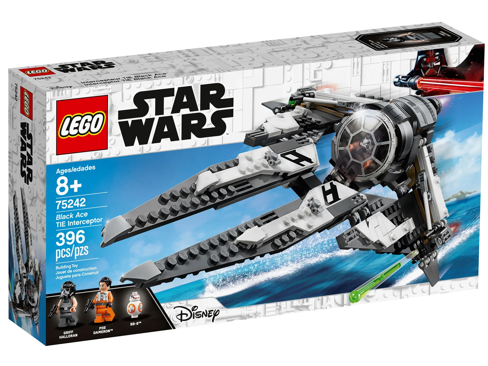 LEGO Black Ace TIE Interceptor 75242 — открытый кокпит пилота