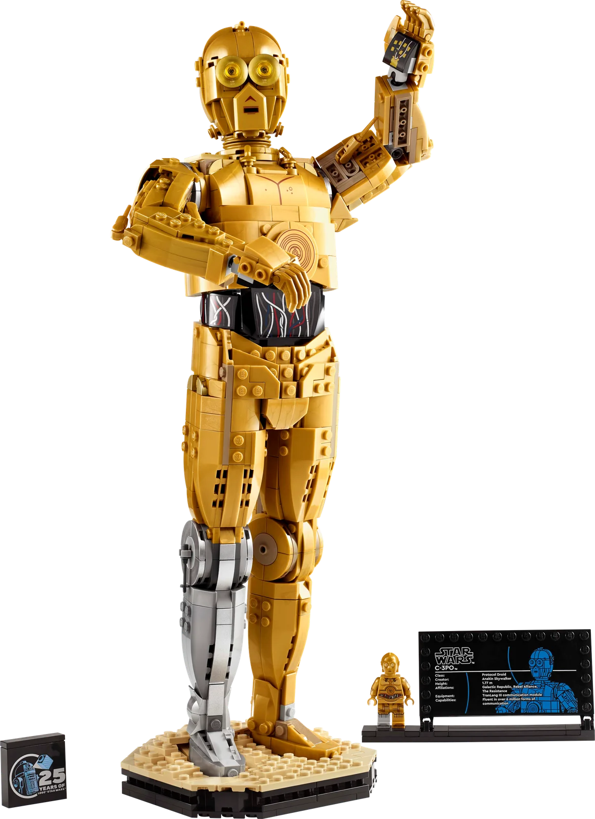 Крупная фигура LEGO C-3PO 75398 на подставке
