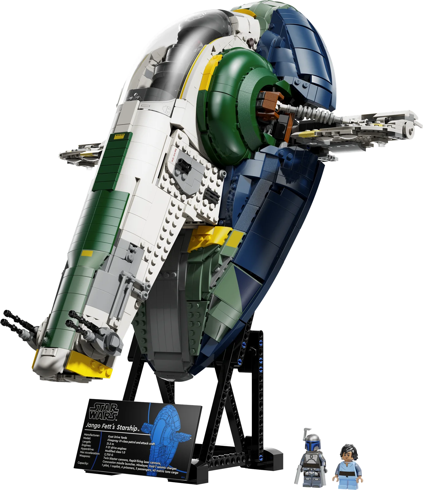 LEGO Jango Fett's Firespray-Class Starship 75409 — общий вид звездолёта Джанго Фетта в собранном виде
