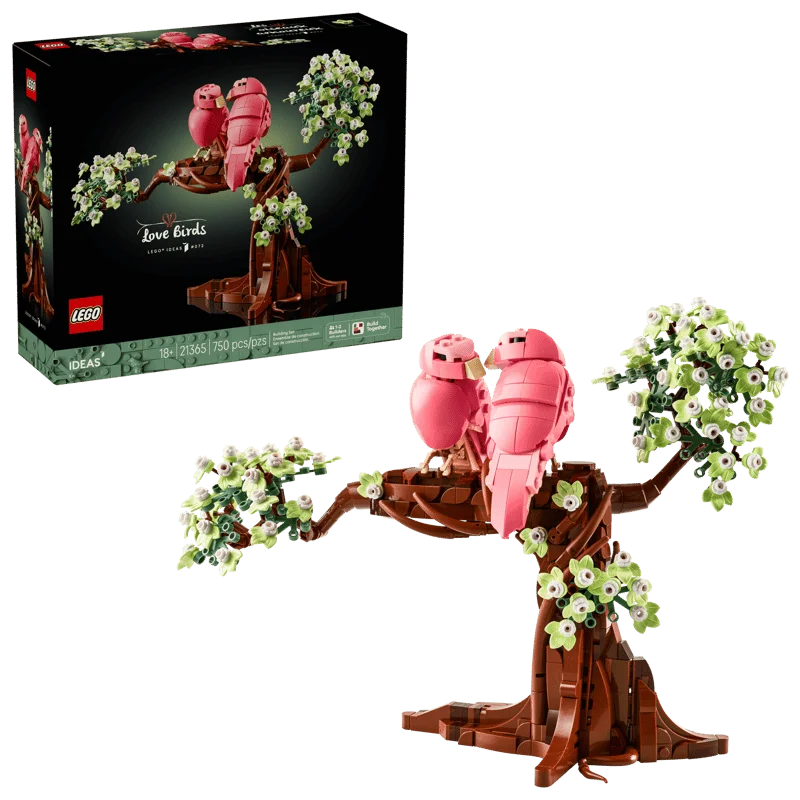 Коробка набора LEGO Love Birds 21365 с изображением дерева и птиц
