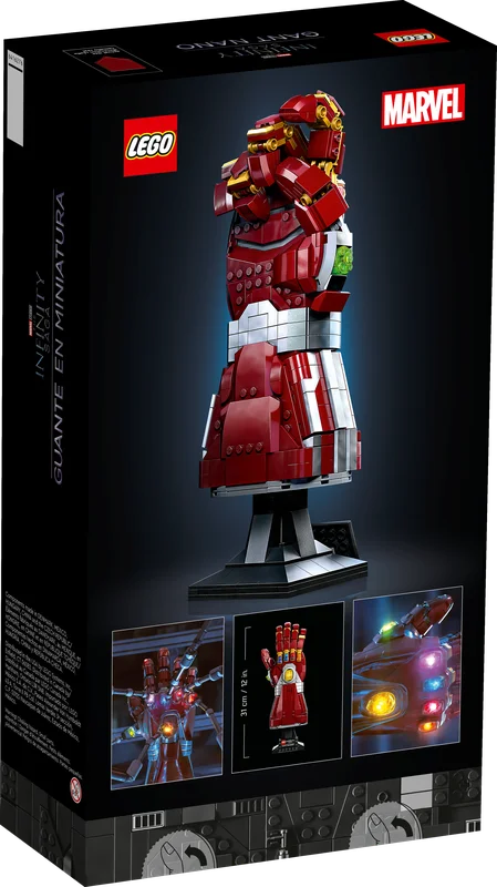 Камни бесконечности на пальцах LEGO Nano Gauntlet 76223