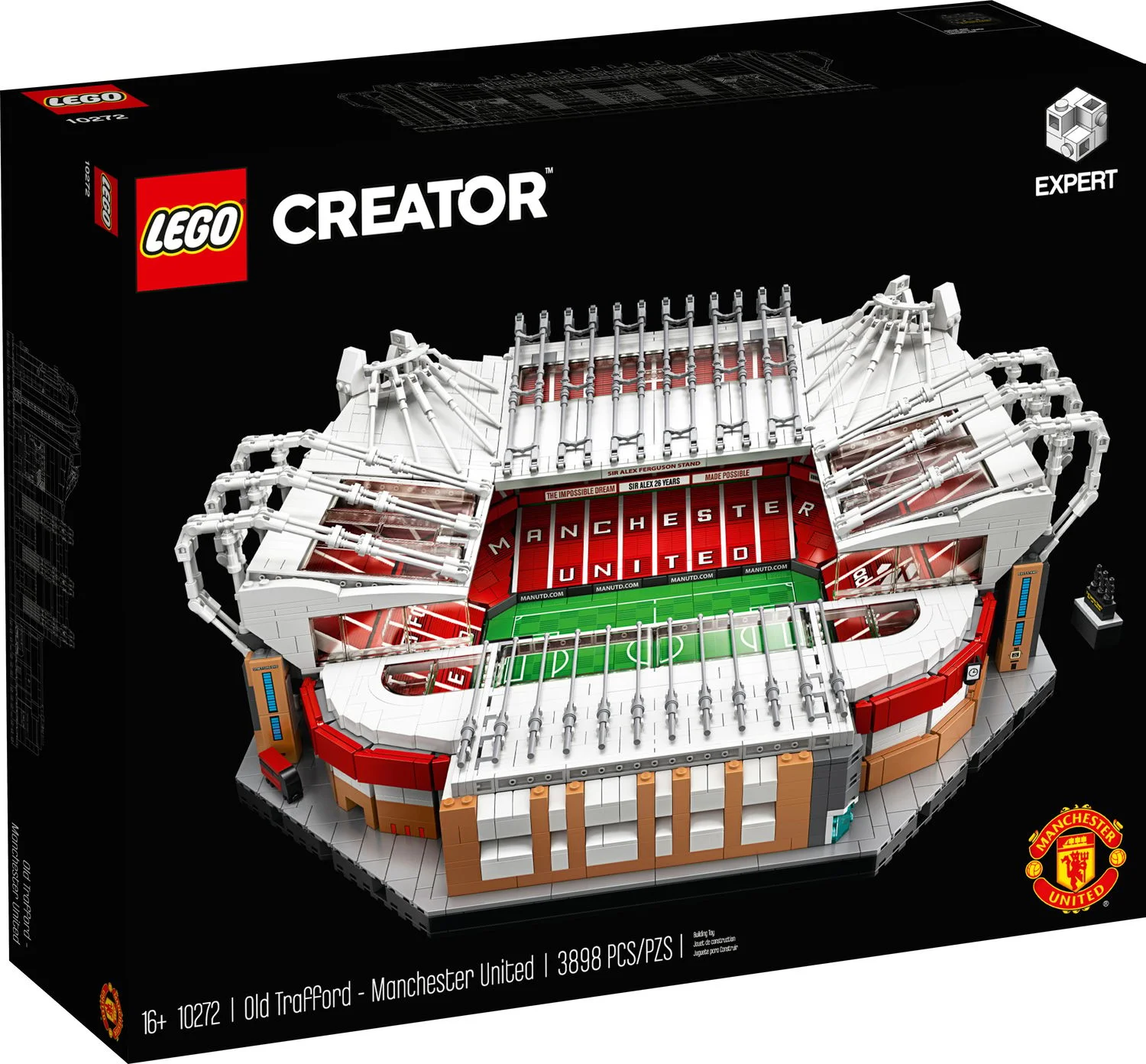 Упаковка LEGO 10272 Old Trafford — коробка с параметрами набора
