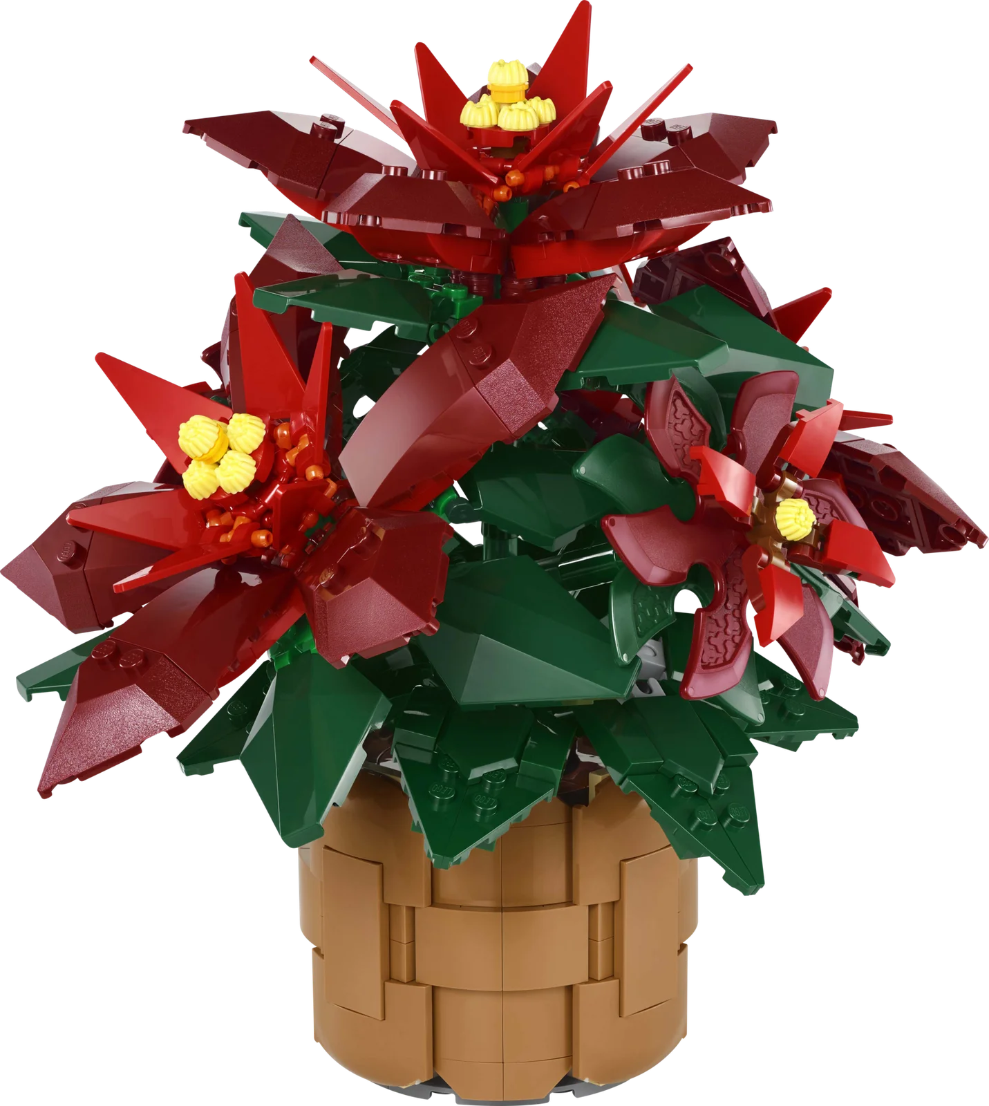 LEGO Poinsettia 10370 - готовый цветок из кубиков в плетёном горшке