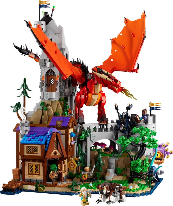 общий вид LEGO Dungeons & Dragons 21348 с драконом Синдерхаул