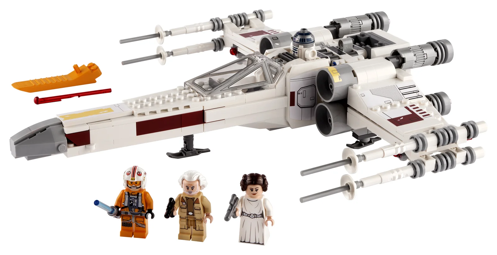 LEGO X-wing 75301 истребитель Люка Скайуокера на белом фоне