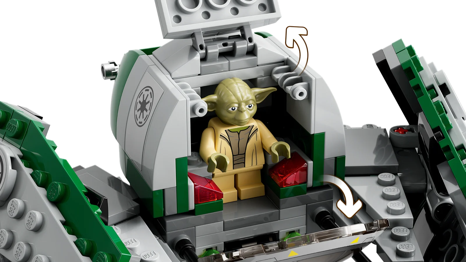 LEGO Yoda's Jedi Starfighter 75360 минифигурки Йода и R2-D2
